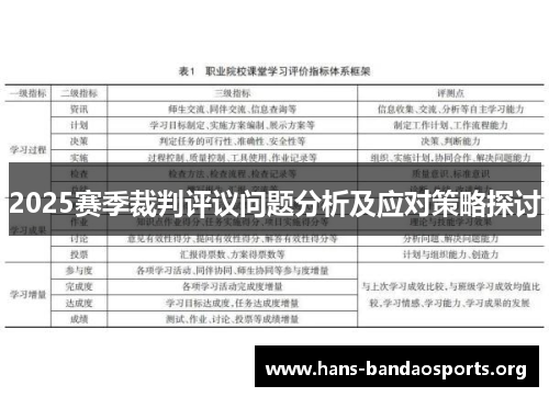 2025赛季裁判评议问题分析及应对策略探讨
